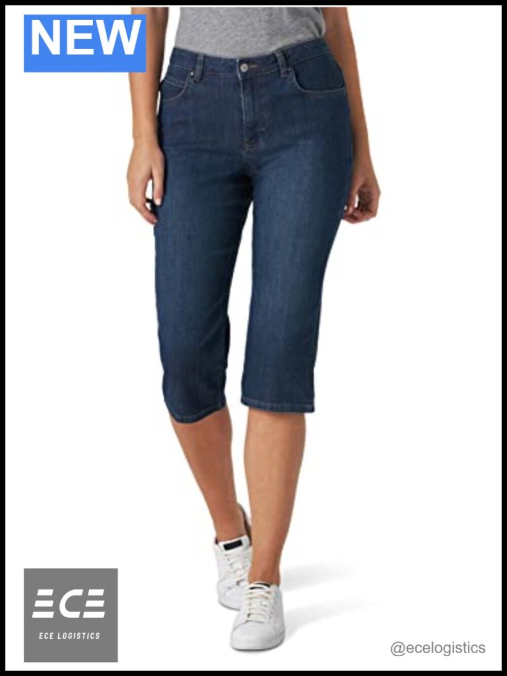 Lee Women's Relaxed Fit Capri Jean Mid Rise Cropped 5-Pocket